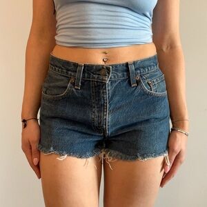 Levi's Medium-Dark Blue Jean Shorts Classic Cut-Off Style